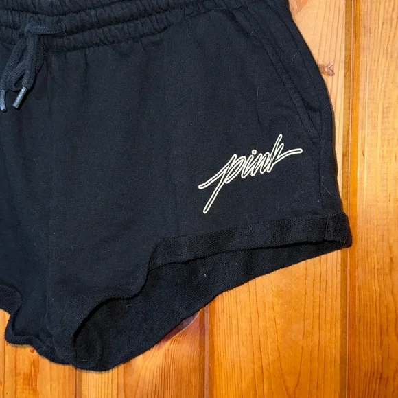 PINK Victoria's Secret Black Athletic Shorts size large comfy shorts lounge - Picture 2 of 5